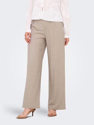 Jacqueline de Yong Jerseyhose JDY JDYBIRDIE GEGGO LONG PANT JRS, Damen, Gr. XL (42), L&auml;nge 32, beige (chateau gray), Jersey, Obermaterial: 53% Viskose, 47% Nylon, melier