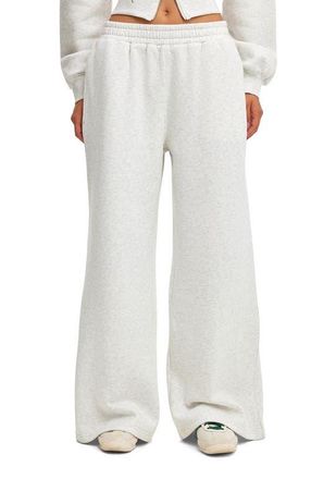Cotton On Womens Active Fleece Wide Leg Sweatpant in Light Grey Marle at Nordstrom, Size Medium