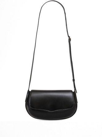 Christophe Lemaire Belly logo-print shoulder bag - Black