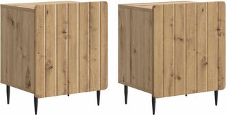 vidaXL Armario De Noche 2 Uds. Roble Artisan 43 X 34,5 X 52 Cm Vidaxl