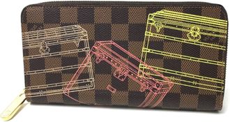 Louis Vuitton Damier Brown Damier Canvas Ebene Damier Canvas Long Wallet (Bi-Fold) (Pre-Owned)