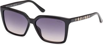 Guess Zonnebril Gu 00099 - Dames - Zonnebrillen - Zwart - 55 MM - Accessoires