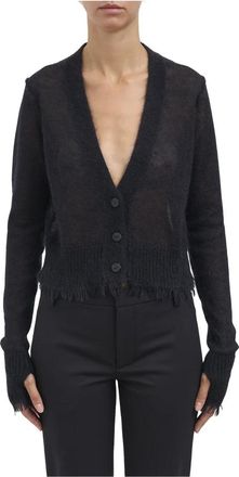 Isabel Benenato Korte mohair- en zijden vest - Dames - Vesten - Zwart - S - Truien & Vesten