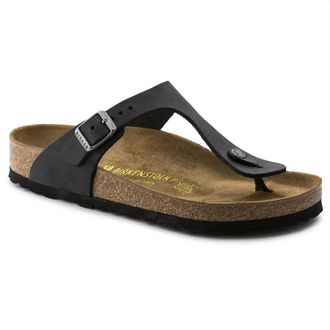 Birkenstock Womens Gizeh Sandal In Black Oiled