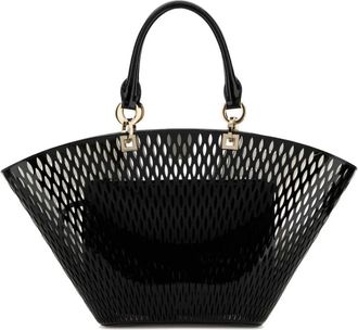 Tom Ford Cut Out Patent Leather Medium Panier - Dames - Shoppers - Zwart - ONE Size - Leer - Tassen