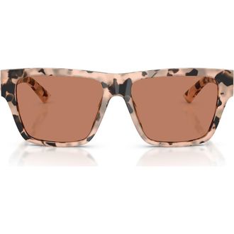 Jimmy Choo London 54mm Rectangular Sunglasses in Pink Havana /Dark Brown at Nordstrom