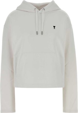 Ami White Cotton Sweatshirt