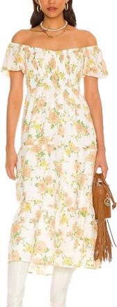 Faithfull The Brand Philippa Midi Dress In Velma Floral Peach