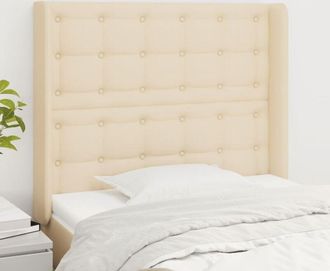 vidaXL Cabecero Con Orejas De Tela Color Crema 83x16x118/128 Cm Vidaxl