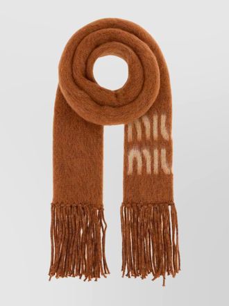 Miu Miu mohair blend knitted scarf