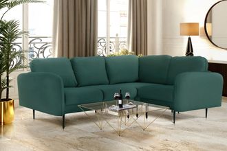 HOME AFFAIRE Ecksofa »Skidi L-Form« mit losen Rückenkissen und Keder oben auf der Armlehne