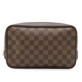 Louis Vuitton Brown Pvc Coated Canvas Clutch Bag Pouch (Pre-Owned)