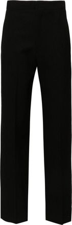Victoria Beckham Grain De Poudre tapered trousers - women - Polyester/Virgin Wool/Cotton/Polyamide - 6 - Black
