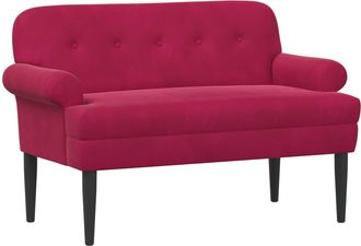 vidaXL Sof&aacute; Amoroso Con Botones Acolchados Rojo Vino 120 X 66 X 78 Cm Vidaxl