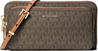Michael Kors Jet Set Large Continental Xbody Cross Body Womens Handbags Brown/Acorn, Polyester