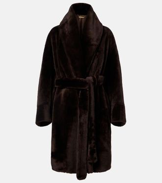 Nour Hammour Cappotto a portafoglio Juno in shearling