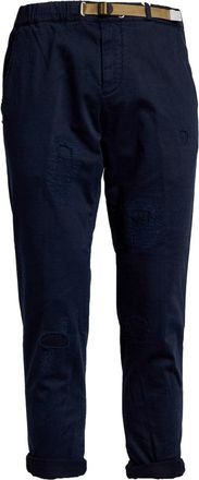 White Sand Distressed Pima Cotton Long Pants