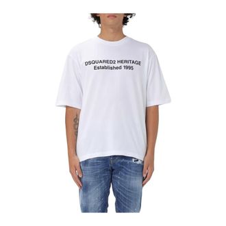 Dsquared2 Camiseta Heritage de Corte Holgado - Tops - Hombre - Blanco - 2XL