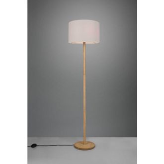 Trio Elegante L&aacute;mpara De Pie Korba Base Madera Pantalla Blanco Lighting