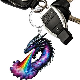 Generic Dragon Breath Keychain - Fantasy Dragon Pendant, Fire Breathing Charm | Creative Dragon Keychain With Detailed Wings And Flame Effect, Unique Gift Acc