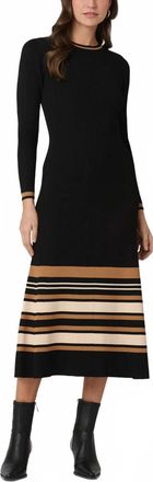 Shoshanna Landon Dress In Jet/beige Camel