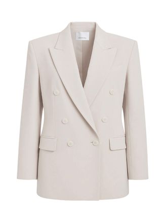 Frankie Shop Pink Peaked Lapels Wool Blazer