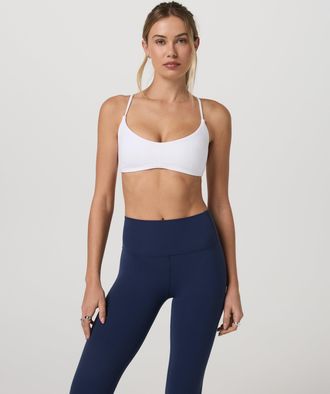 Vuori Clothing AllTheFeels Strappy Back Bra | White | XS, Size Extra Small