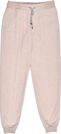 Brunello Cucinelli Sand Cashmere Blend Jogger Trousers, Size Large