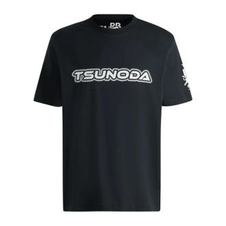 HUGO BOSS Hugo Heren Tsunoda T-shirt met ronde hals, normale pasvorm (Zwart)