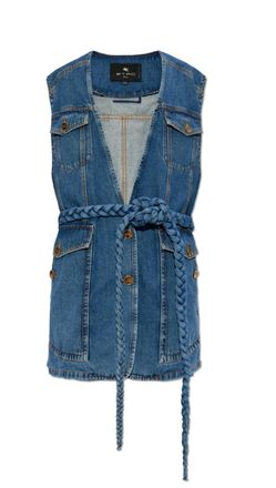 Etro Long Denim Vest Size L