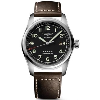 Longines Spirit Automatic Black Dial Leather Strap Mens Watch L3.811.4.53.0