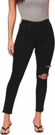 Abercrombie & Fitch Curve Love High Rise Super Skinny Ankle Jeans In Black