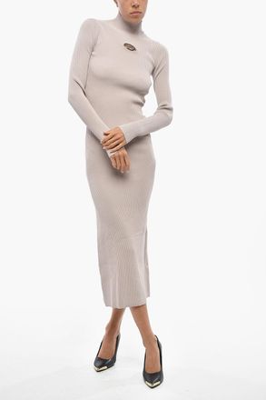 Diesel Midi Sheath Dress M-ZARY-B With Logo Cut-Out Detail Diesel