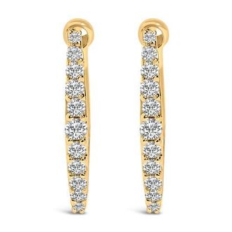 House of Brilliance 10K Gold 1/4 Cttw Lab Grown Diamond Heart Shaped Huggy Hoop Earrings in Yellow at Nordstrom