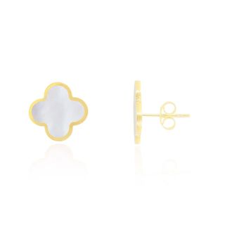 The Lovery Large Mother of Pearl Clover Stud Earrings
