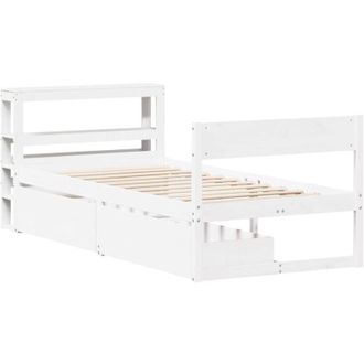 vidaXL Estructura De Cama Sin Colch&oacute;n Madera De Pino Blanca 90x200 Cm Vidaxl