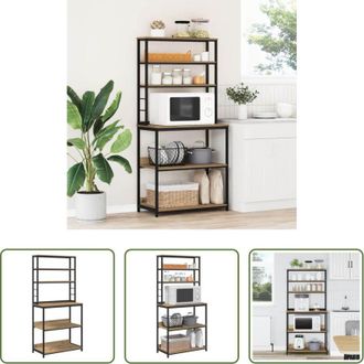 vidaXL Scaffale industriale - Mensola da cucina Rovere artigianale 80 x 40 x 168 cm