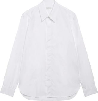 Dries Van Noten Heren, Overhemden, Wit, Maat: L Satijn