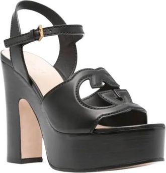 Gucci Black Leather GG Sandals Size 38.5