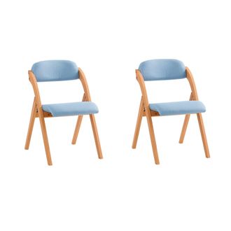 SoBuy Lote De 2 Sillas Plegables De Madera Con Asiento Y Respaldo Tapizado Sill&oacute;n Para Cocina, Oficina 47 X 60 X 77 Cm Azul Fst92-blx2 Sobuy Es