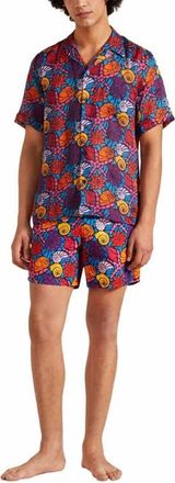 Vilebrequin Mens Bowling Linen Nomea Sea Shells Shirt in Bleu Marine at Nordstrom, Size Xx-Large