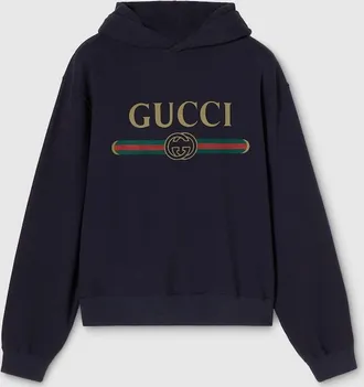 Gucci Cashmere Blend Sweatshirt With Print, Size XXXL, Blue, Ready-to-wear