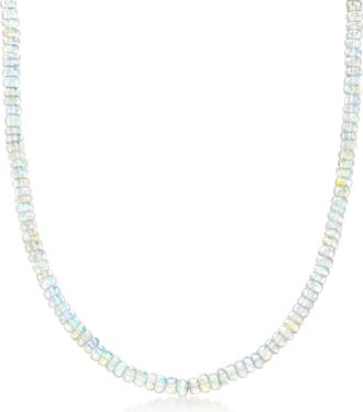 Ross-Simons 4-4.5mm Opal Bead Necklace With 14kt Yellow Gold Magnetic Clasp