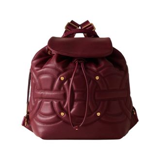 Borbonese Tassen, Dames, Rood, ONE Size, Leer, Nappa Matelass&eacute; Rugzak