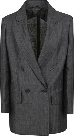 Max Mara Olimpia 1 Jacket - Dames - Blazers - Grijs - 3XS - Linnen - Jassen