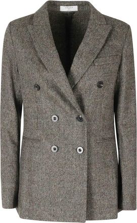 Circolo 1901 Doppiopetto Luxe Herringbone Tweed - Dames - Jassen - Bruin - Maat: S Tweed