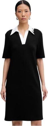 Karl Lagerfeld Kleedjes, Dames, Zwart, S, Katoen, Signature Dress
