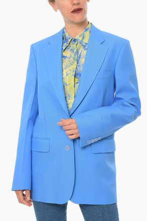 Stella McCartney Blazer in Misto Cotone Twill con Tasche ad Aletta Stella McCartney
