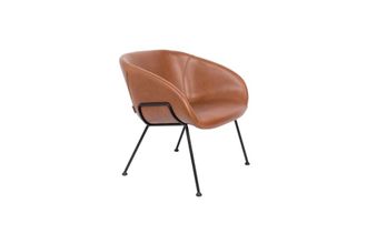 Zuiver Sill&oacute;n de cuero marr&oacute;n