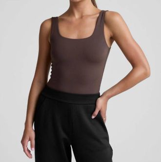 Beyond Yoga Base Tank Bodysuit In Dusk Latte